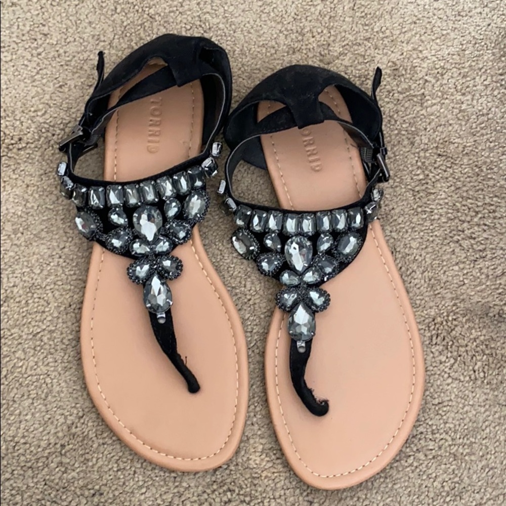 Torrid black rhinestone sandals